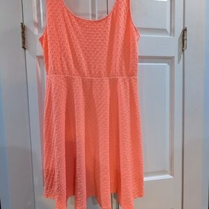 Mossimo Supply Co. Vibrant Coral Textured Dress